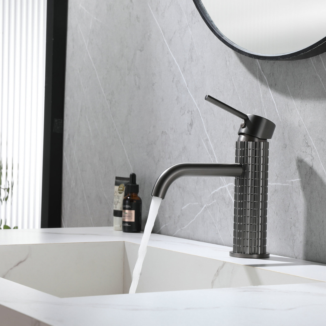 Angelica wastafelkraan op wastafelblad - Gunmetal Grey