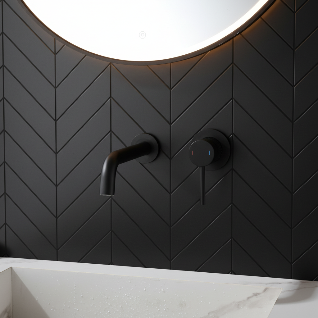 Angelica verborgen wastafelsysteem - matzwart