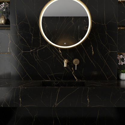 Angelica verborgen wastafelsysteem - geborsteld goud