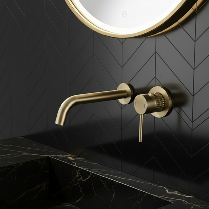 Angelica verborgen wastafelsysteem - geborsteld goud