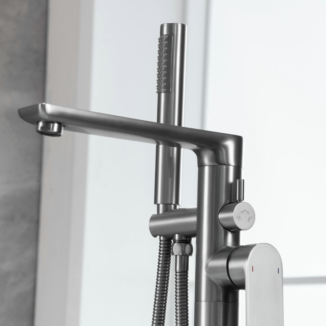 Emilia vrijstaande badkraan – Gunmetal Grey