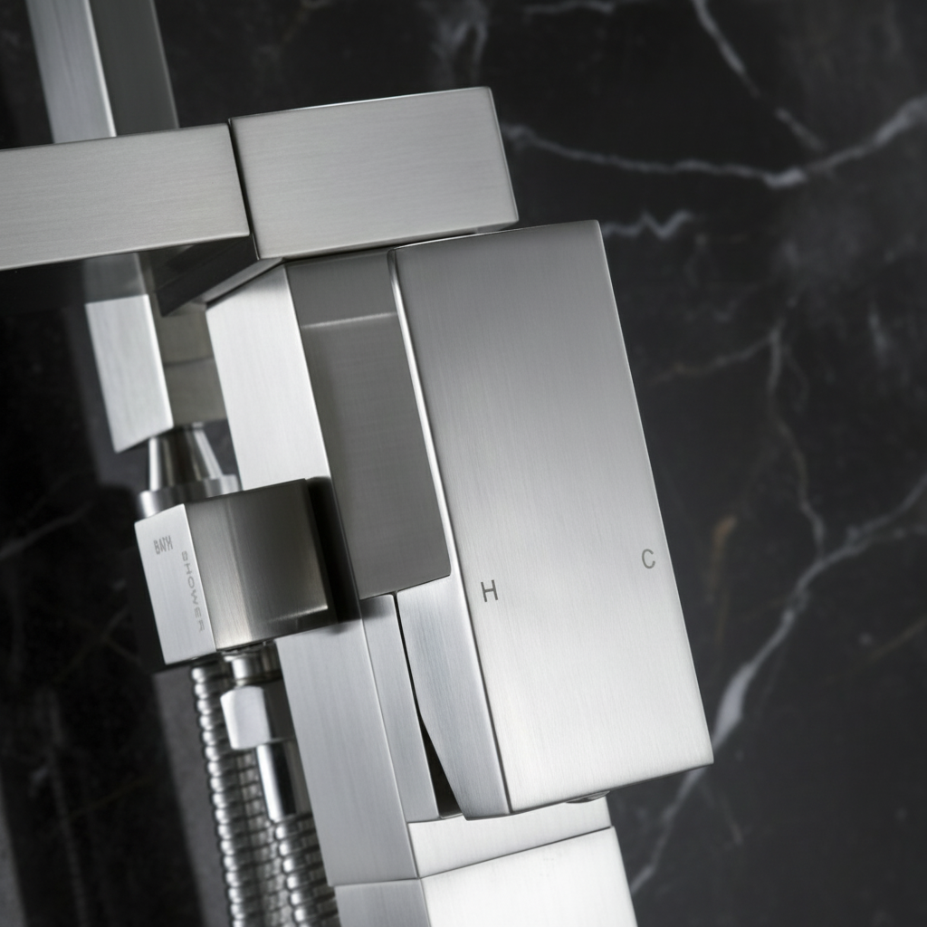 Lisandro Vrijstaande Badkraan – Watervaluitloop – Geborsteld nikkel