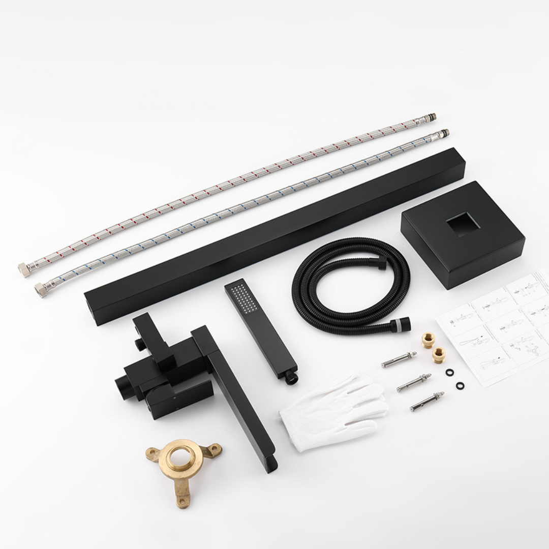 Lisandro Vrijstaande Badkraan – Watervaluitloop – Matzwart