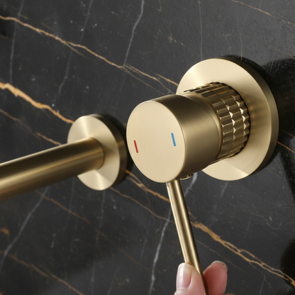 Angelica verborgen wastafelsysteem - geborsteld goud