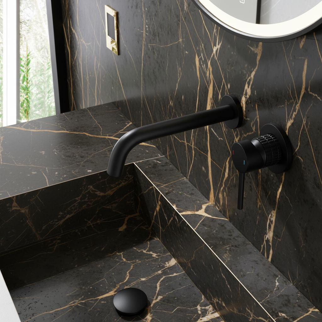 Angelica verborgen wastafelsysteem - matzwart