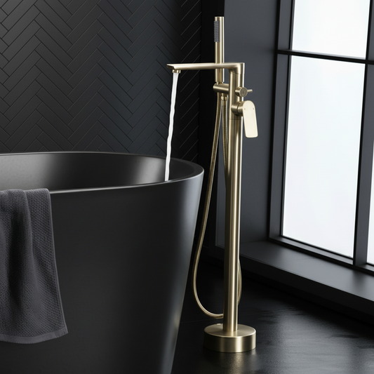 Emilia vrijstaande badkraan – geborsteld goud
