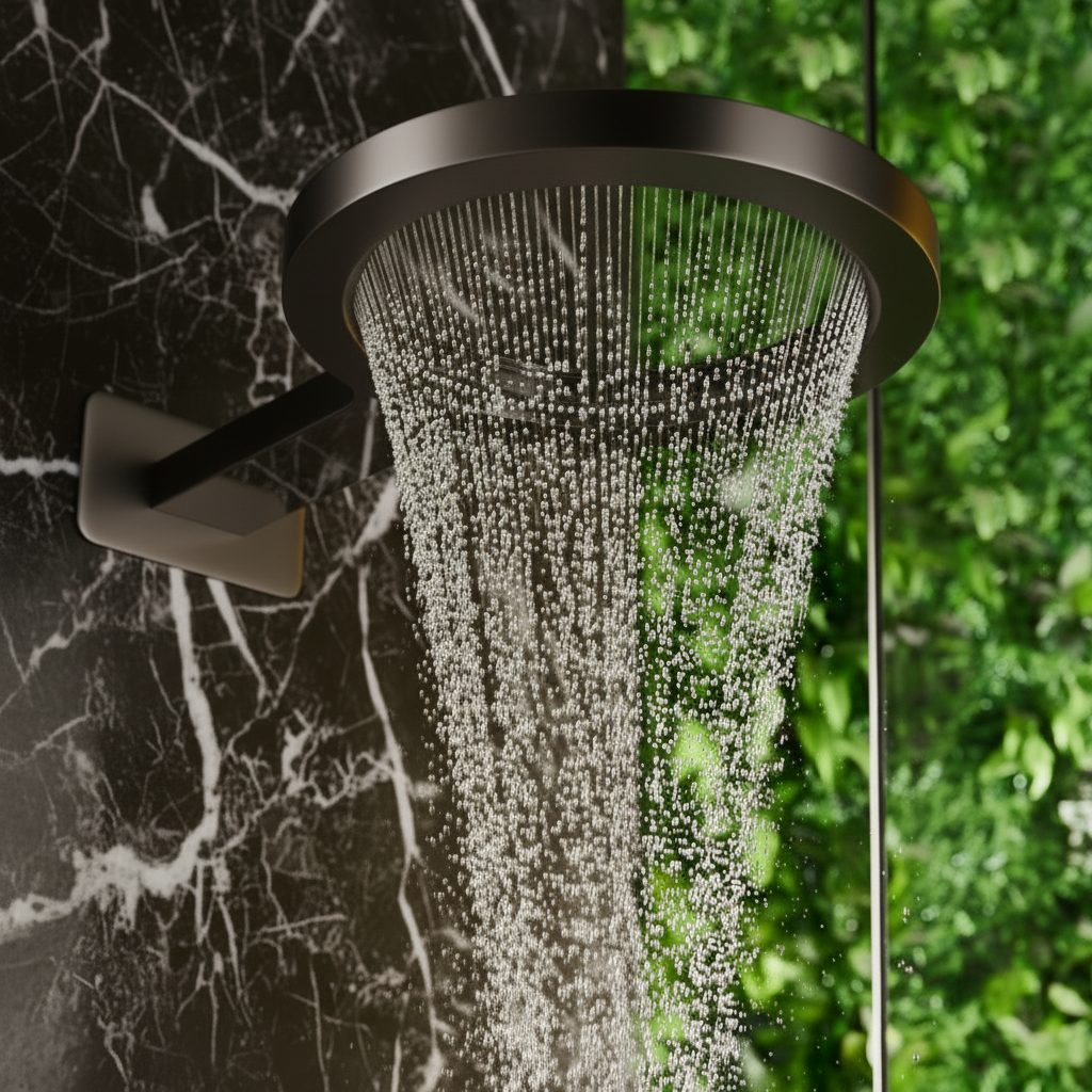 Marino Thermostatic Concealed Rain Shower Set – Waterfall & Hand Shower – Gunmetal Grey – Includes Concealed Valve