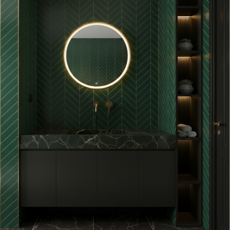 Angelica verborgen wastafelsysteem - geborsteld goud