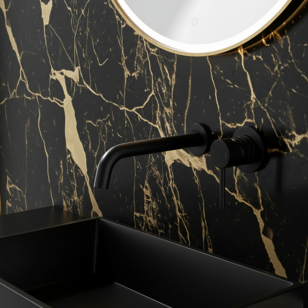 Angelica verborgen wastafelsysteem - matzwart