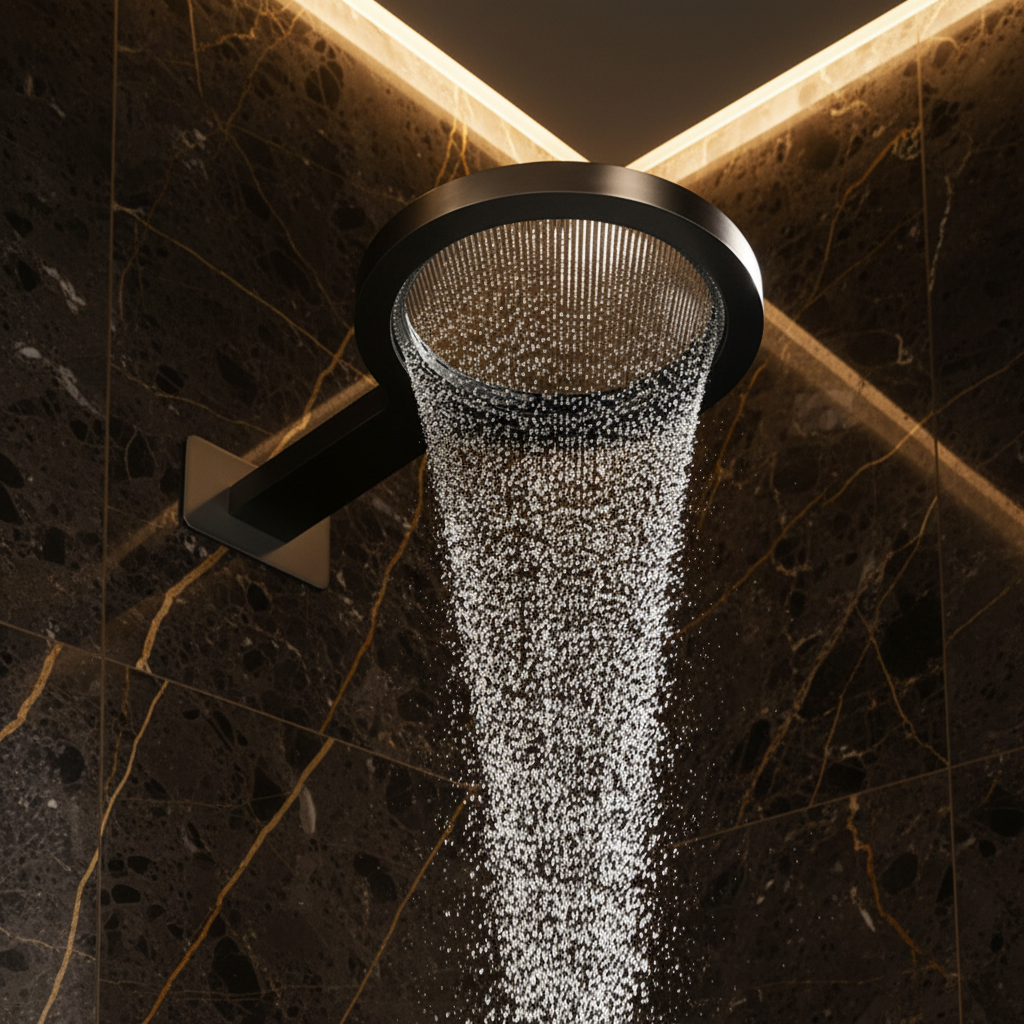 Marino Thermostatic Concealed Rain Shower Set – Waterfall & Hand Shower – Gunmetal Grey – Includes Concealed Valve