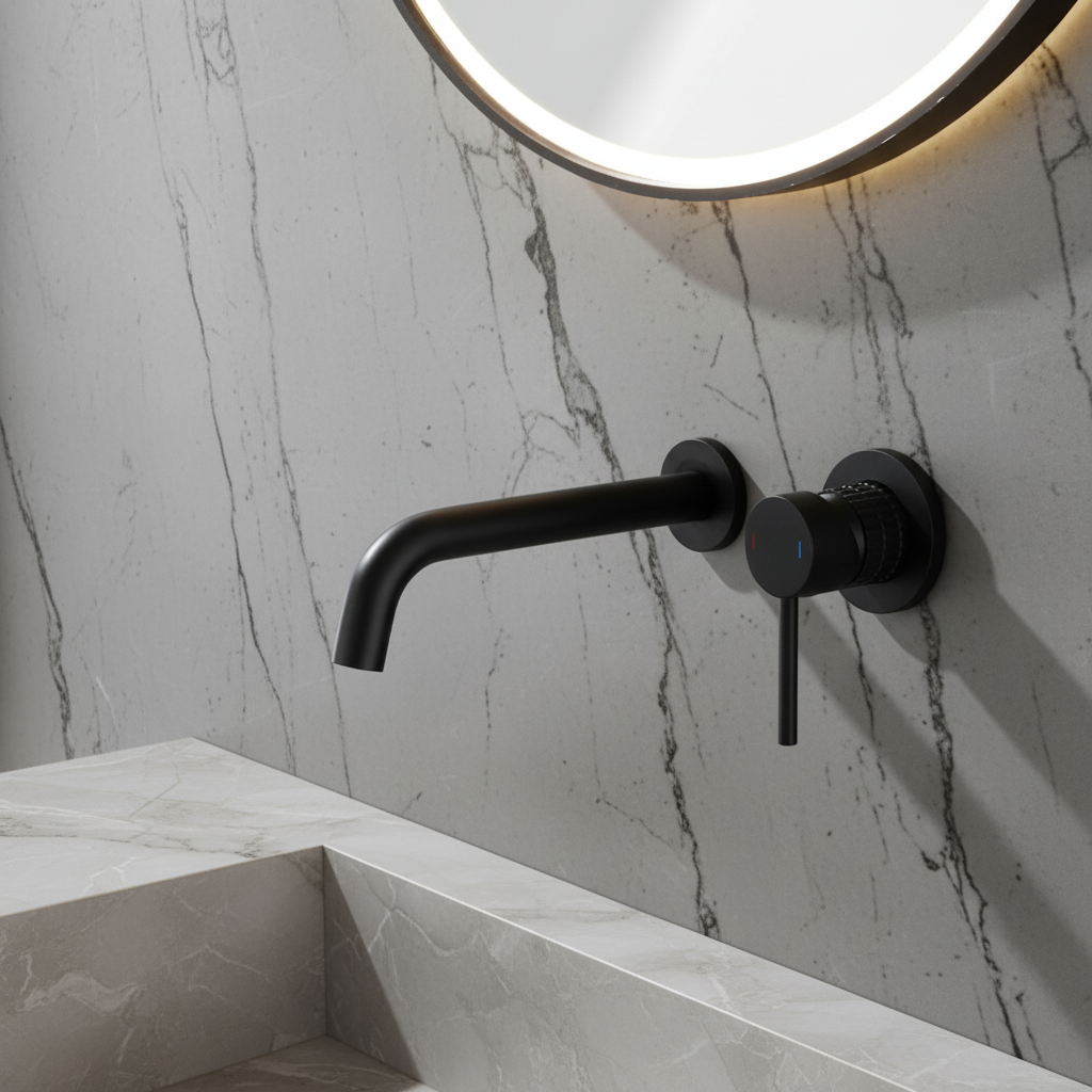 Angelica verborgen wastafelsysteem - matzwart