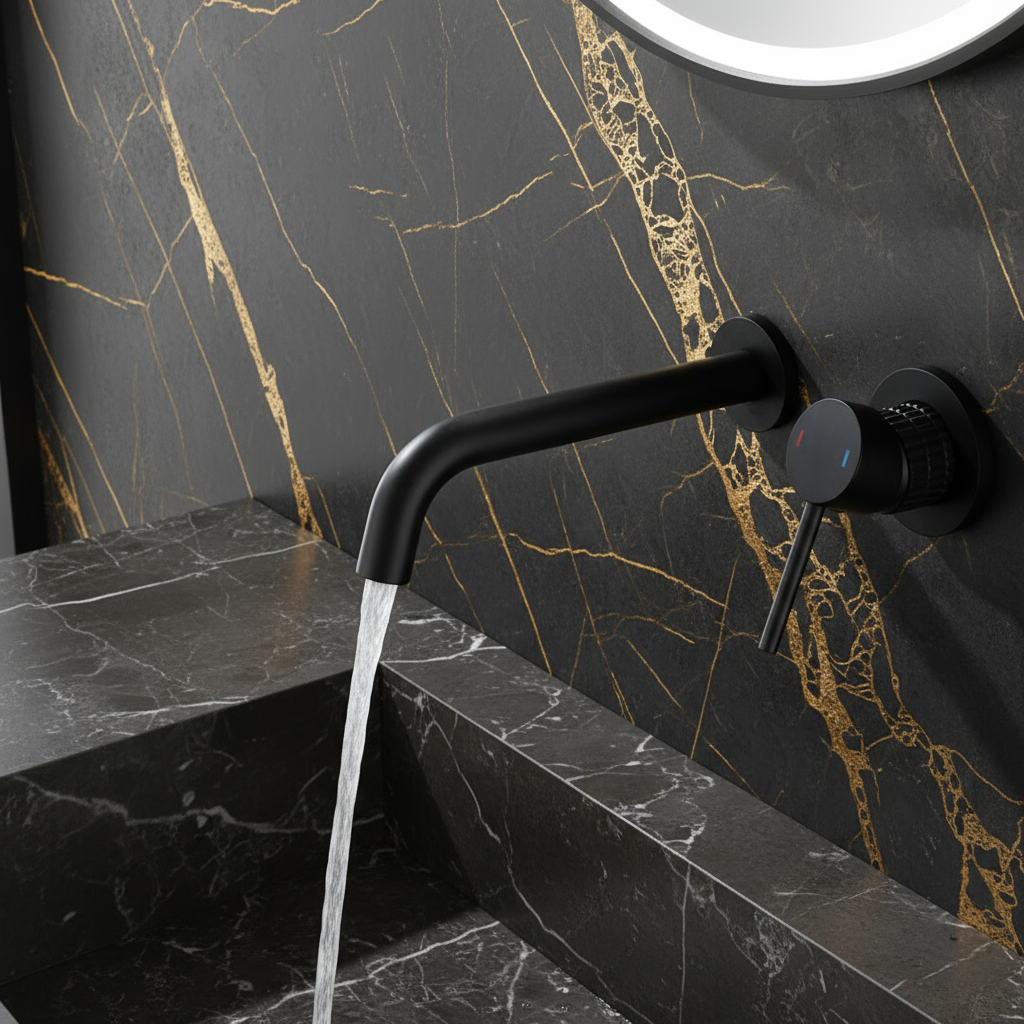 Angelica verborgen wastafelsysteem - matzwart