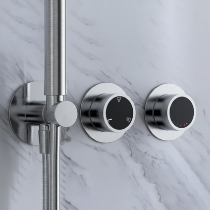 Marino Thermostatic Concealed Shower System — Rain & Waterfall — Chrome