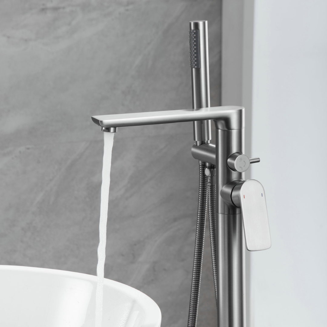 Emilia vrijstaande badkraan – Gunmetal Grey