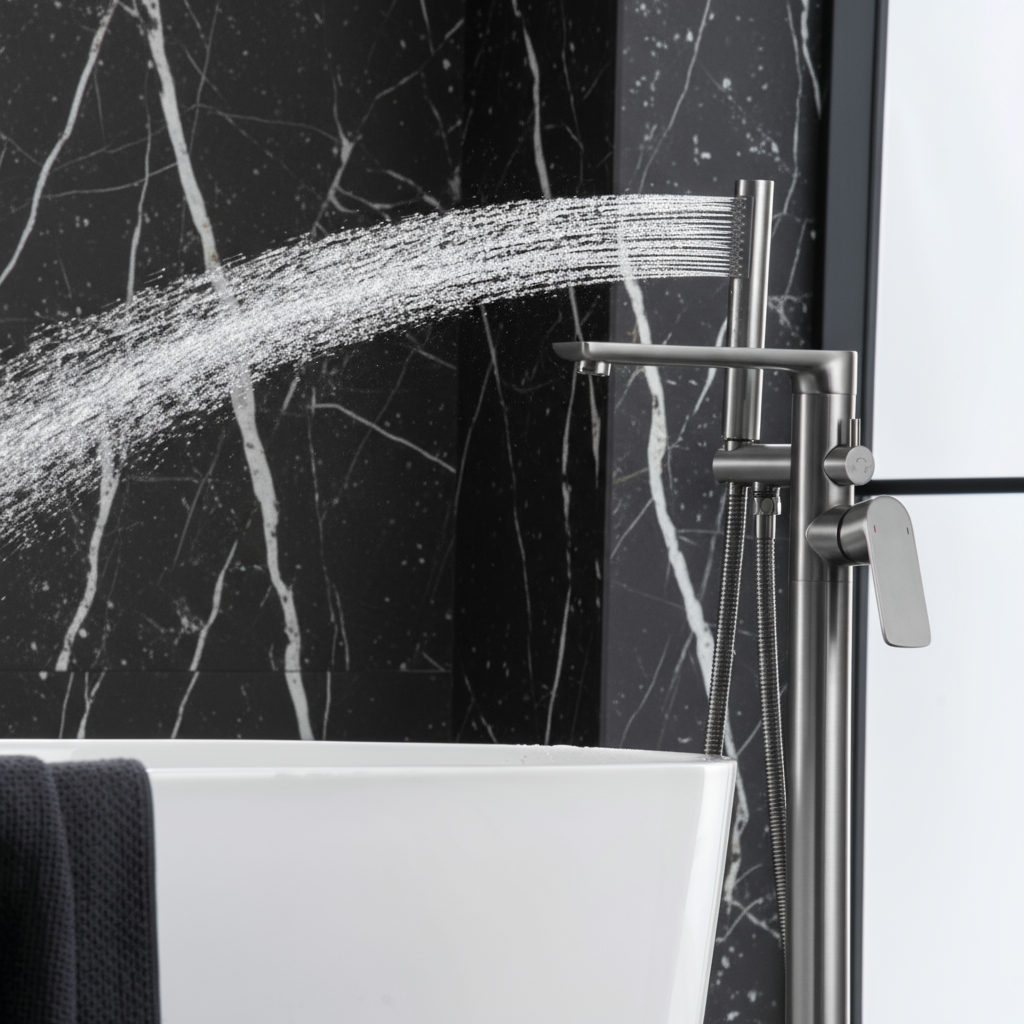 Emilia vrijstaande badkraan – Gunmetal Grey