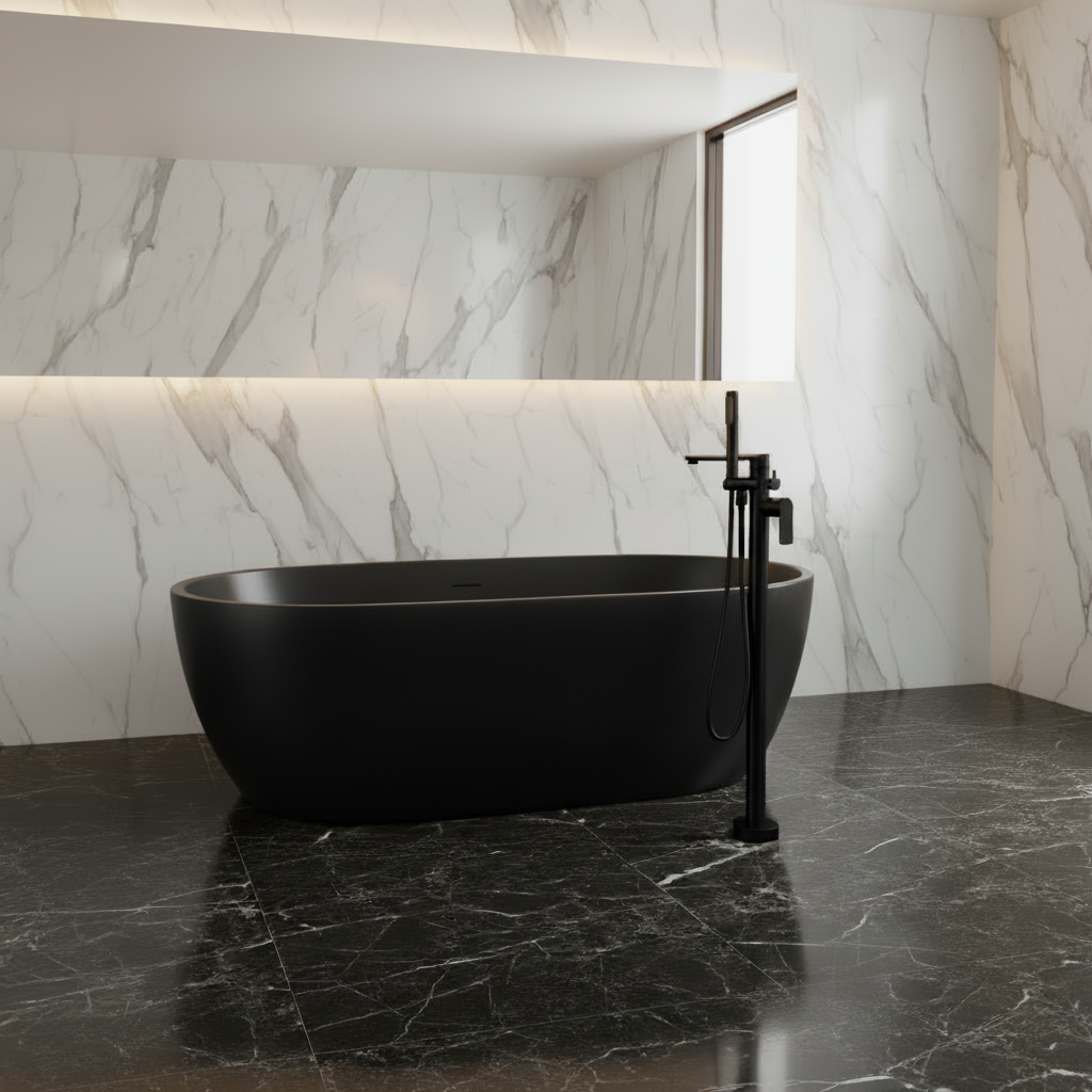 Emilia vrijstaande badkraan – matzwart