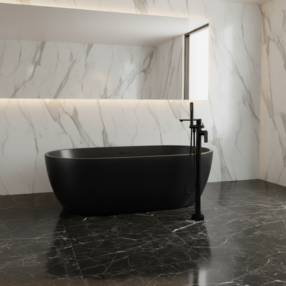 Emilia vrijstaande badkraan – matzwart