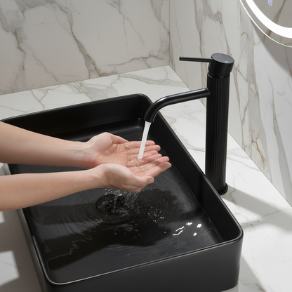 Angelica hoge wastafelkraan - matzwart