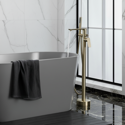 Emilia vrijstaande badkraan – geborsteld goud