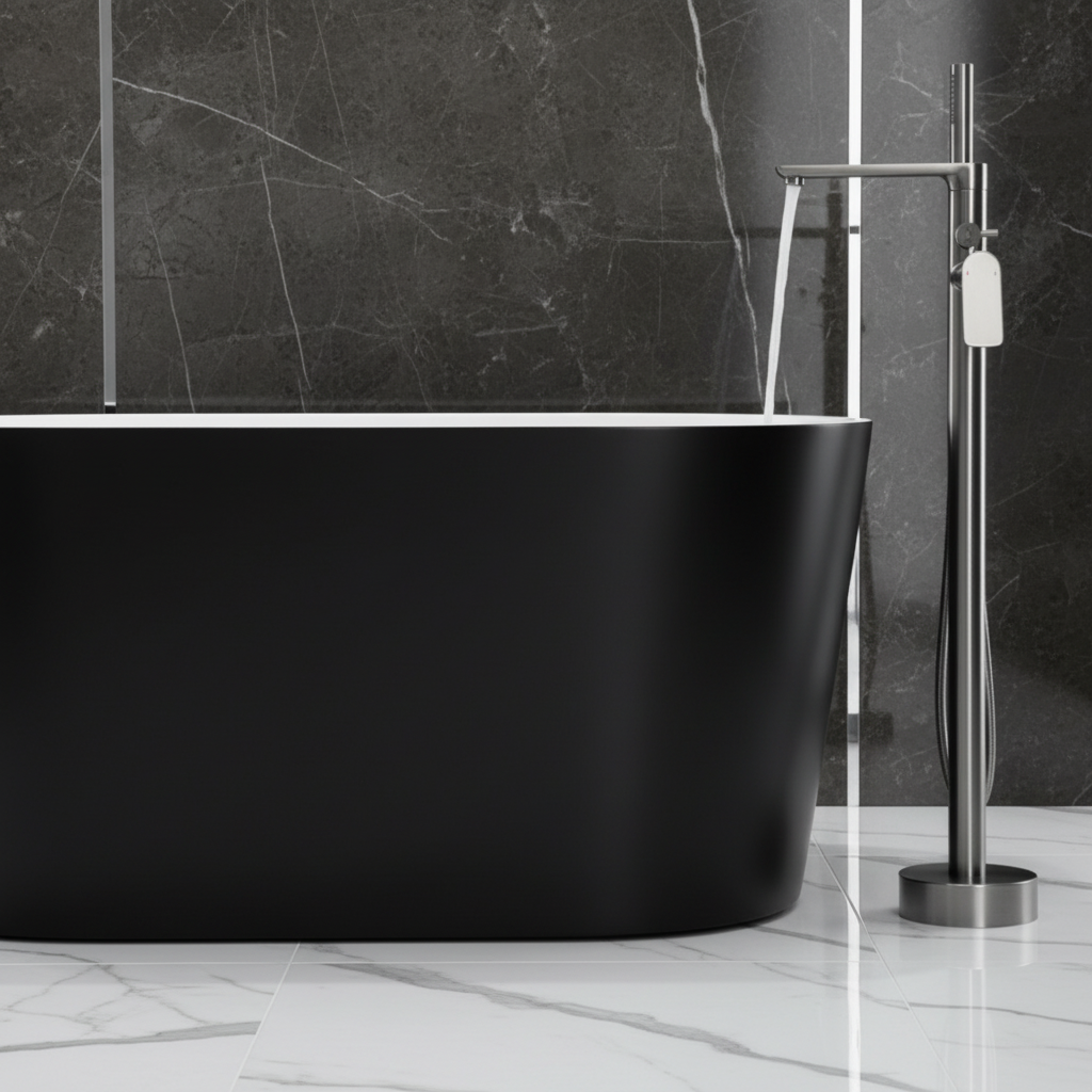 Emilia vrijstaande badkraan – Gunmetal Grey