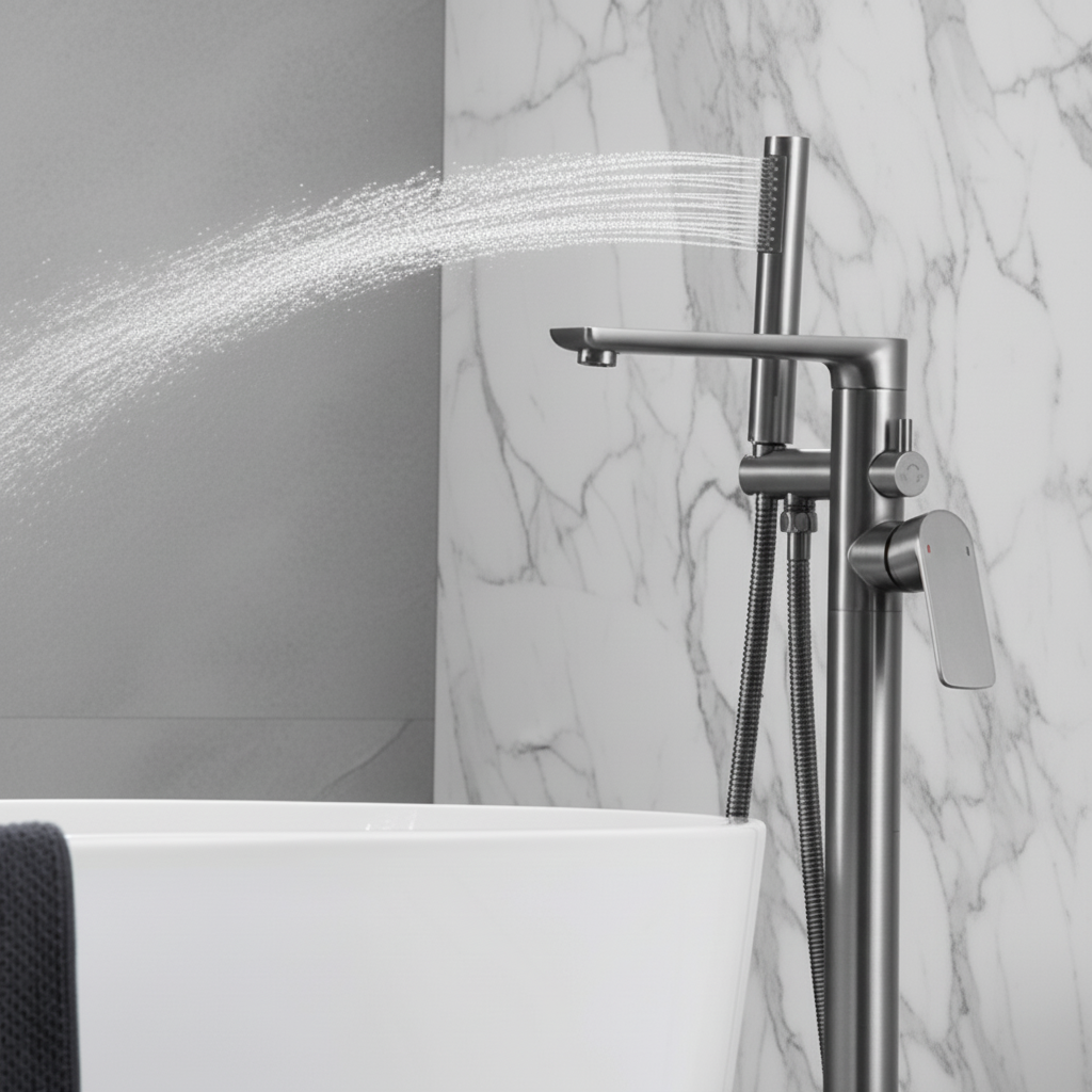 Emilia vrijstaande badkraan – Gunmetal Grey