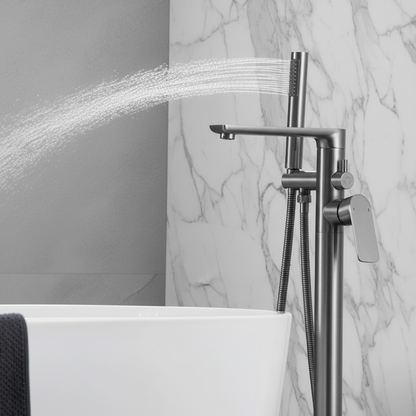 Emilia vrijstaande badkraan – Gunmetal Grey