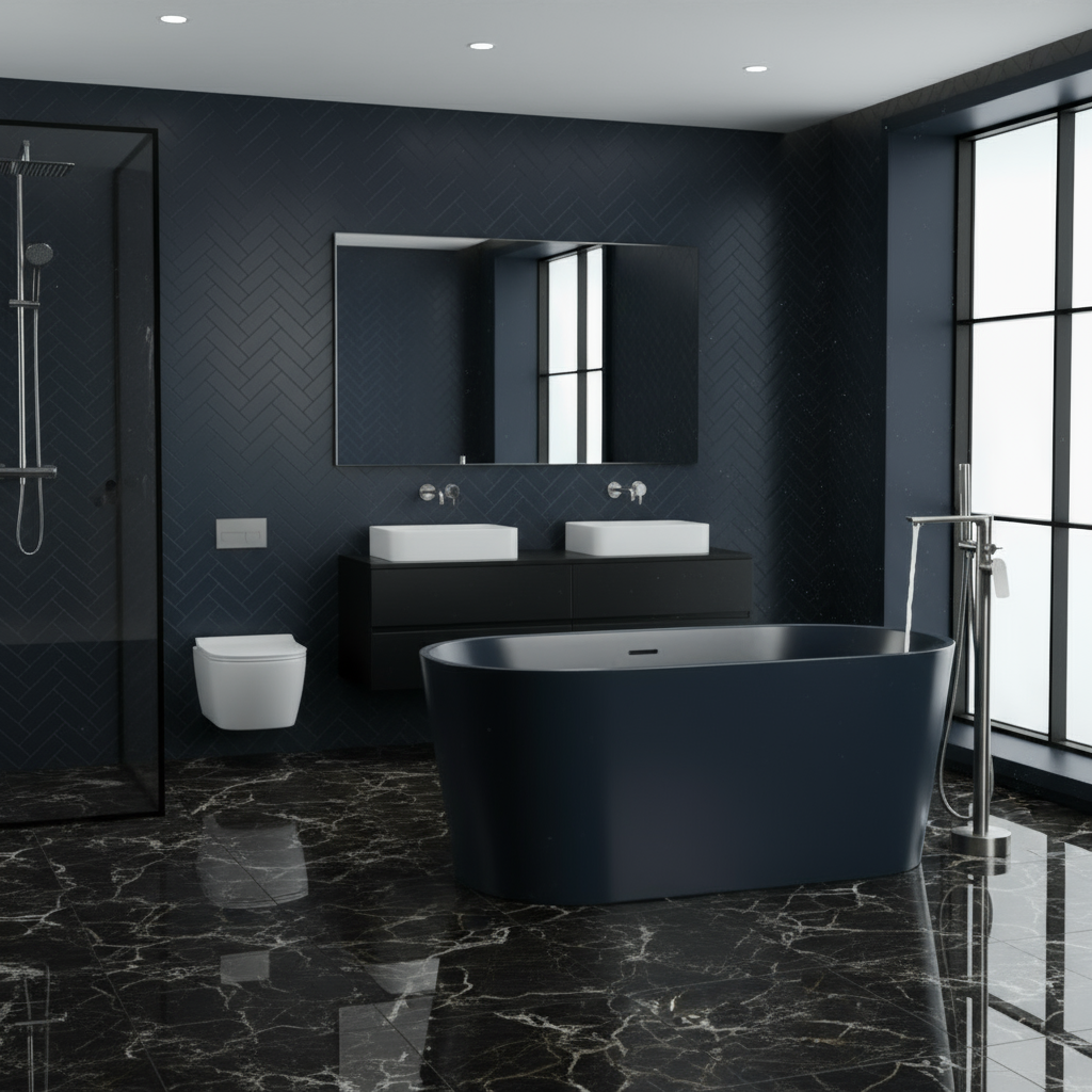 Emilia vrijstaande badkraan – Gunmetal Grey