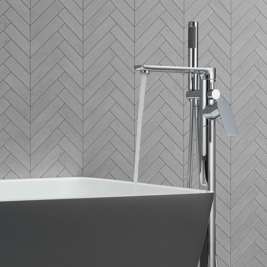 Emilia Vrijstaande Badkraan — Chroom