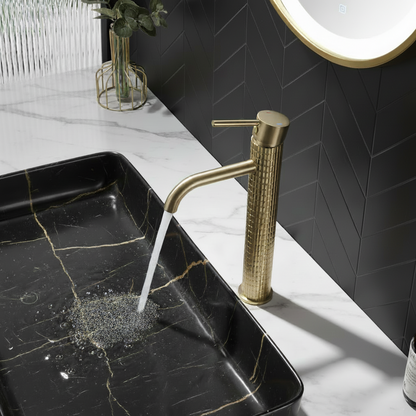 Angelica hoge wastafelkraan - geborsteld goud