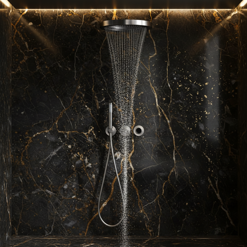 Marino Thermostatic Concealed Shower System — Rain & Waterfall — Chrome