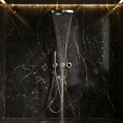 Marino Thermostatic Concealed Shower System — Rain & Waterfall — Chrome