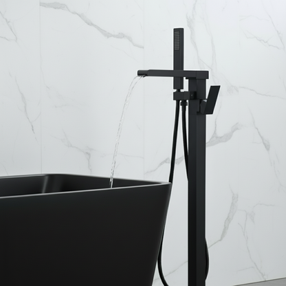 Lisandro Vrijstaande Badkraan – Watervaluitloop – Matzwart