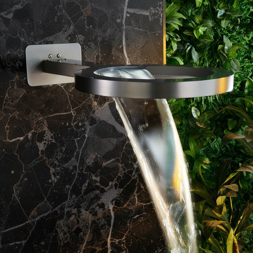 Marino Thermostatic Concealed Rain Shower Set – Waterfall & Hand Shower – Gunmetal Grey – Includes Concealed Valve