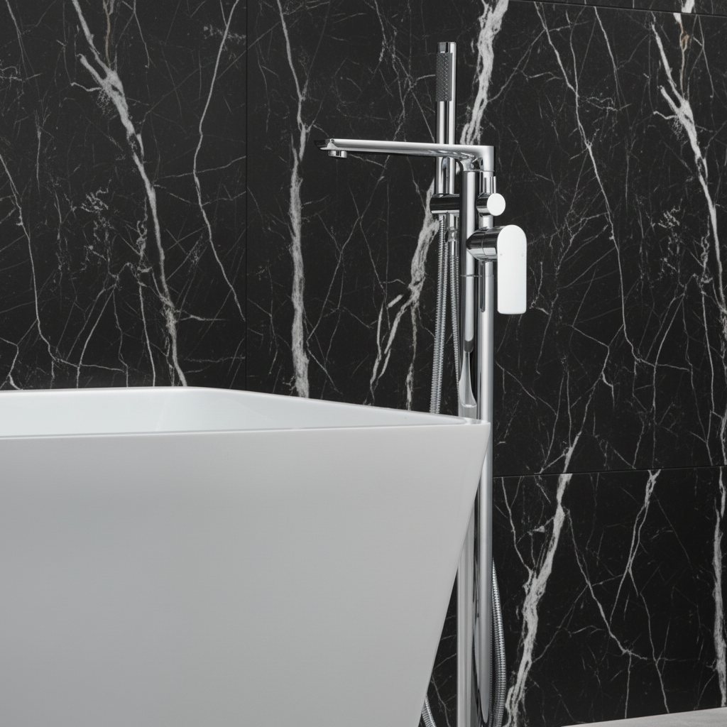 Emilia Vrijstaande Badkraan — Chroom