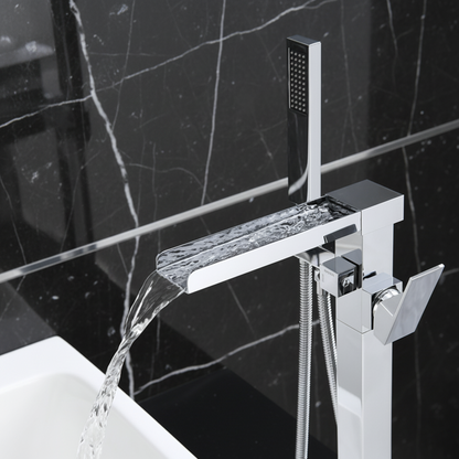 Lisandro Vrijstaande Badkraan – Watervaluitloop – Chroom