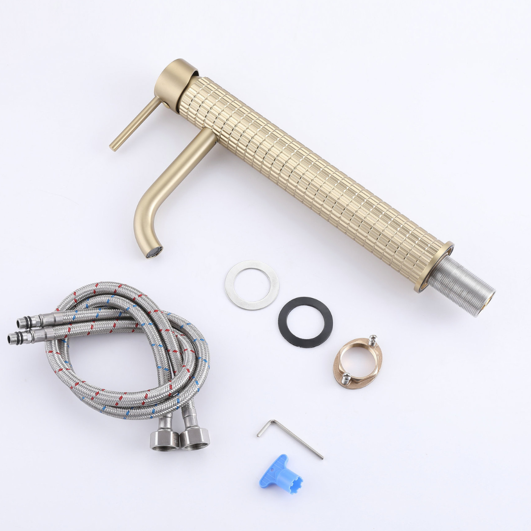 Angelica hoge wastafelkraan - geborsteld goud