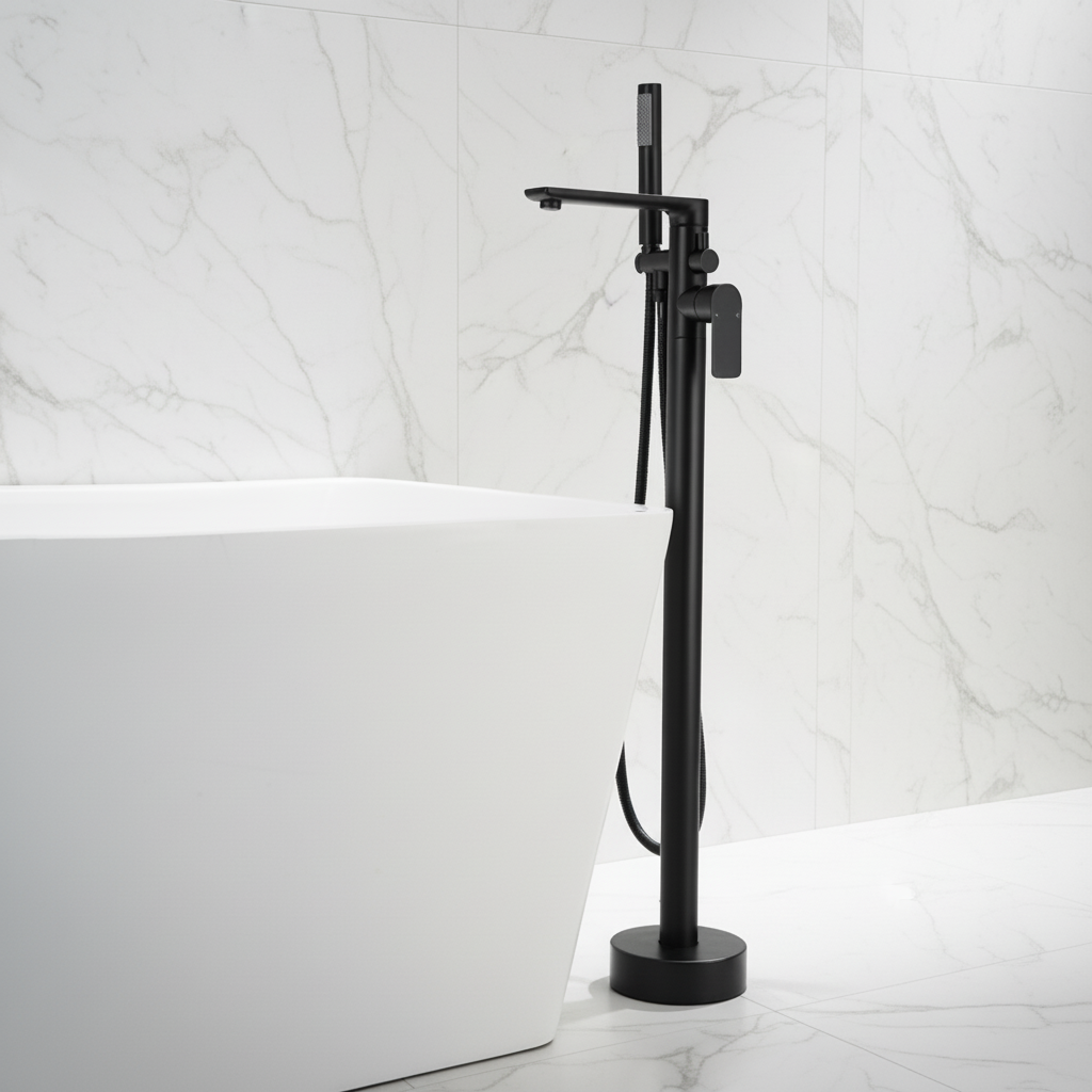 Emilia vrijstaande badkraan – matzwart