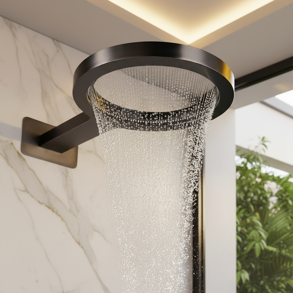 Marino Thermostatic Concealed Rain Shower Set – Waterfall & Hand Shower – Gunmetal Grey – Includes Concealed Valve