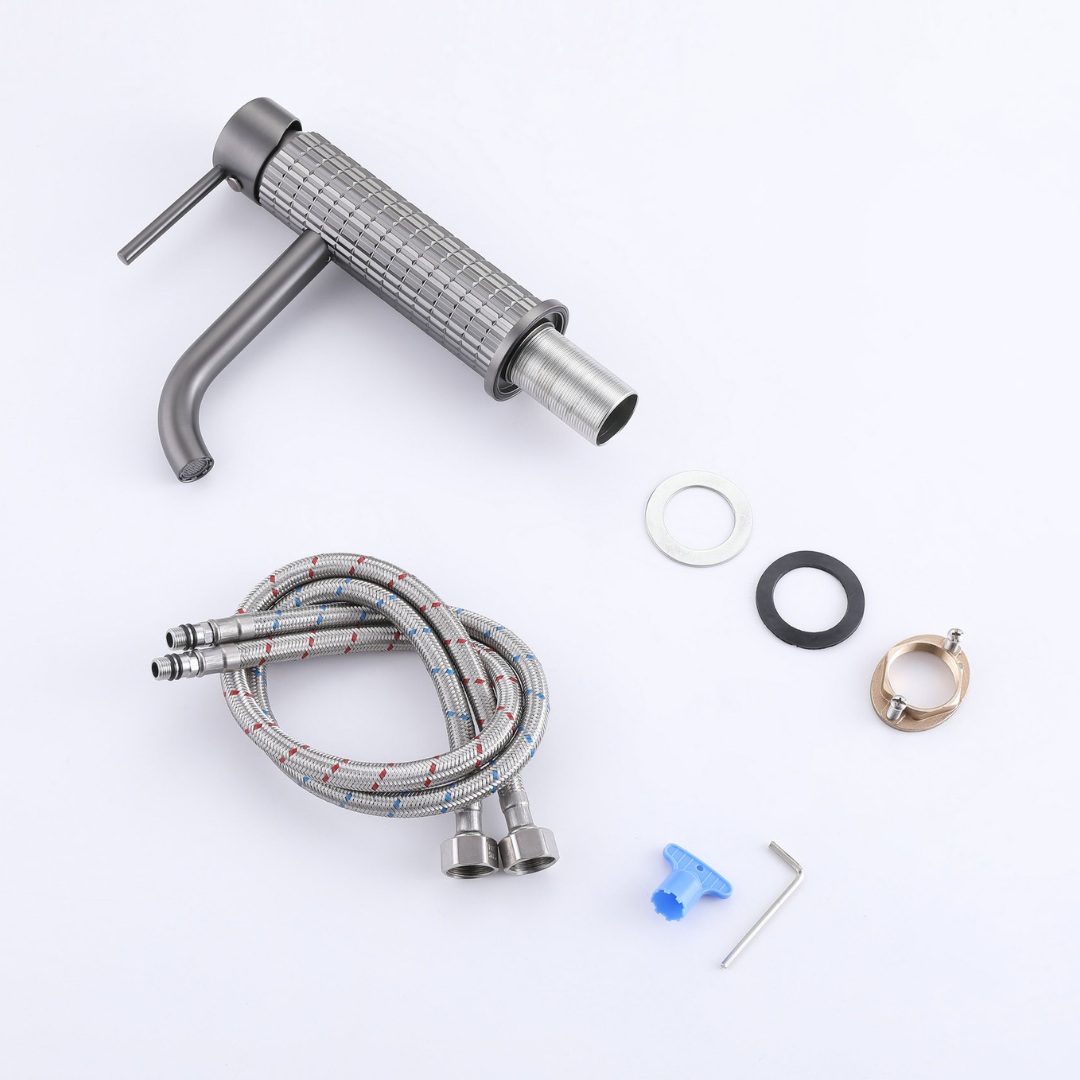 Angelica wastafelkraan op wastafelblad - Gunmetal Grey