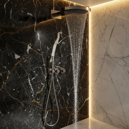 Marino Thermostatic Concealed Shower System — Rain & Waterfall — Chrome