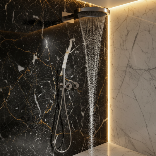 Marino Thermostatic Concealed Shower System — Rain & Waterfall — Chrome