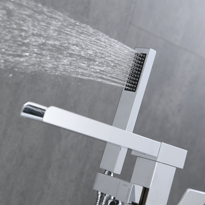 Lisandro Vrijstaande Badkraan – Watervaluitloop – Chroom