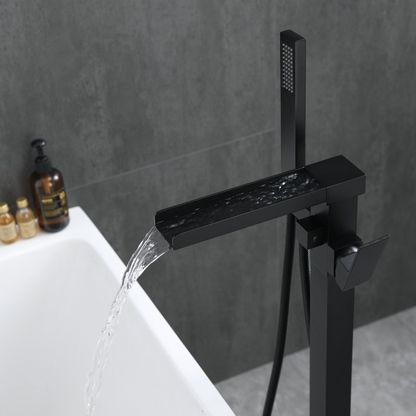 Lisandro Vrijstaande Badkraan – Watervaluitloop – Matzwart