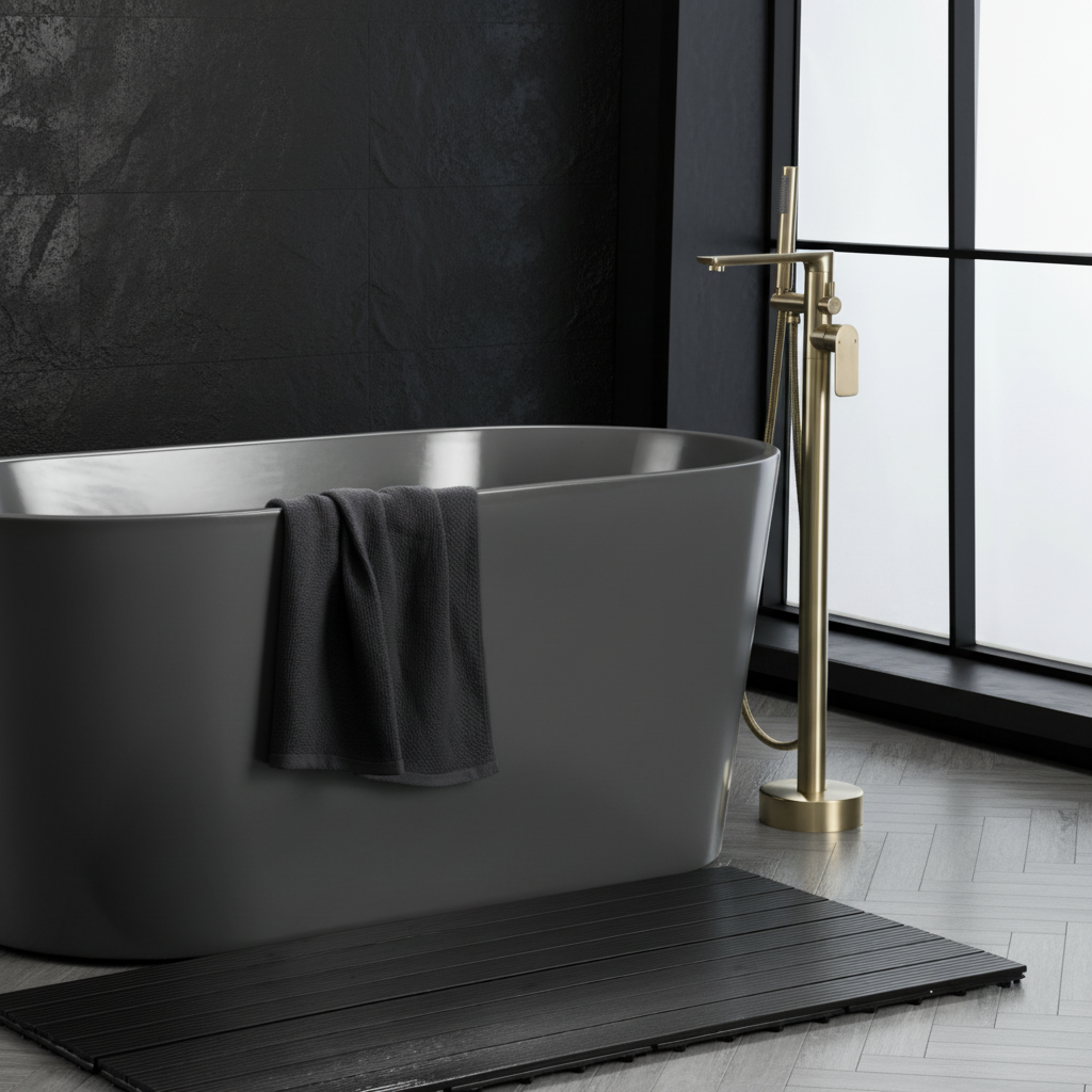 Emilia vrijstaande badkraan – geborsteld goud