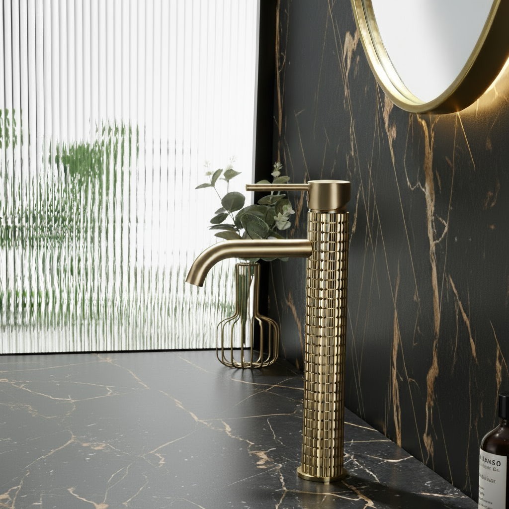 Angelica hoge wastafelkraan - geborsteld goud