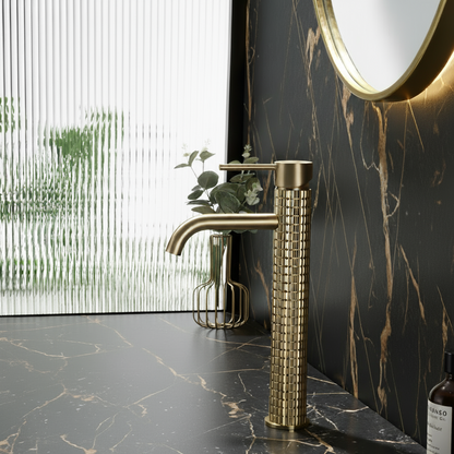 Angelica hoge wastafelkraan - geborsteld goud