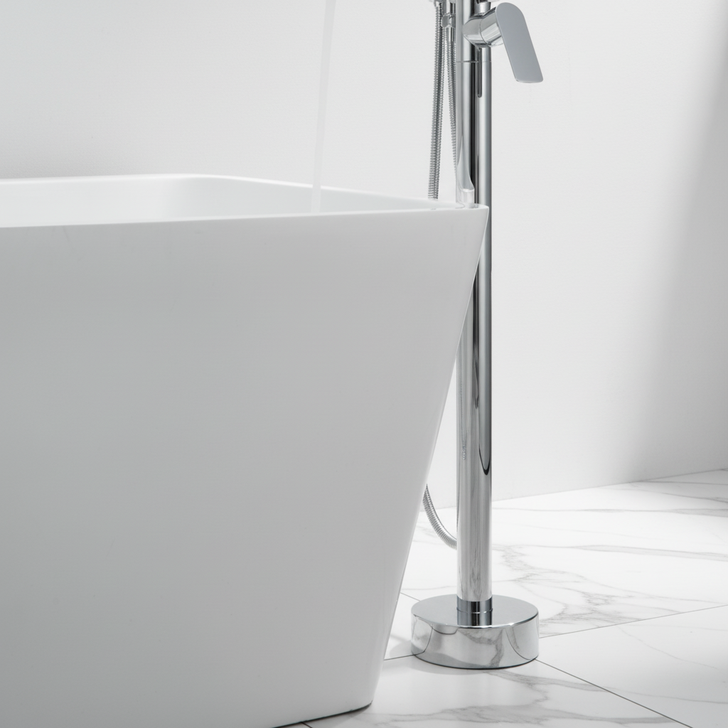 Emilia Vrijstaande Badkraan — Chroom