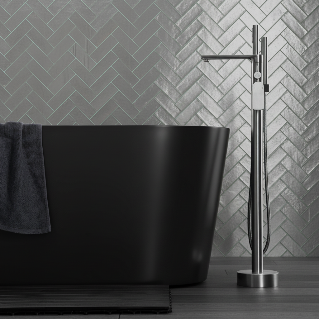 Emilia vrijstaande badkraan – Gunmetal Grey