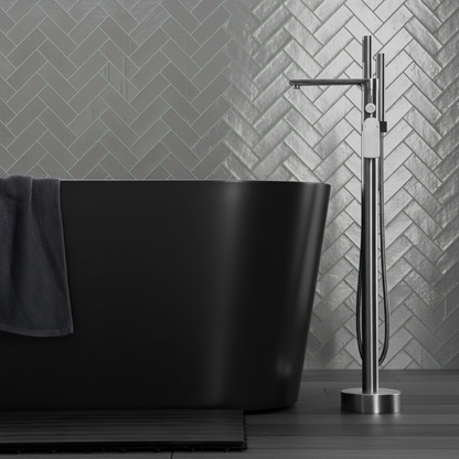 Emilia vrijstaande badkraan – Gunmetal Grey