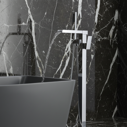 Lisandro Vrijstaande Badkraan – Watervaluitloop – Chroom